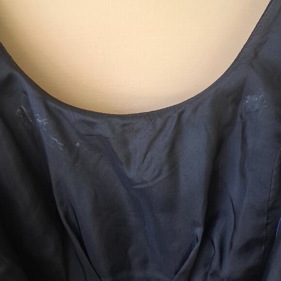 TIBI Gabrielle Tweed Scoop Neck Sleeveless Sheath Mini Dress XS Black Gold Chain - Picture 11 of 12